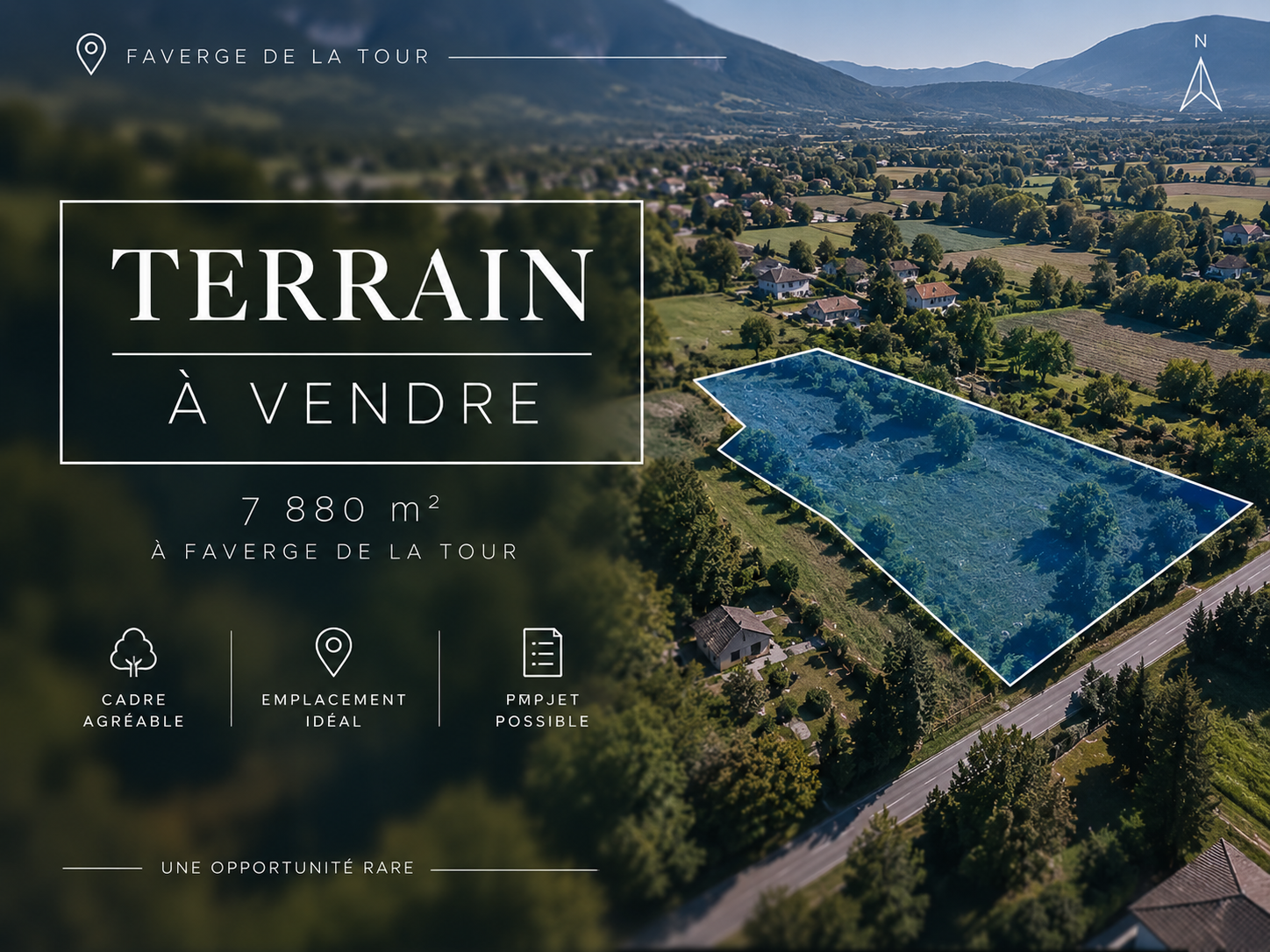 Terrain constructible à vendre à Faverges de la tour, 7 880 m² – photo 1 sur 1